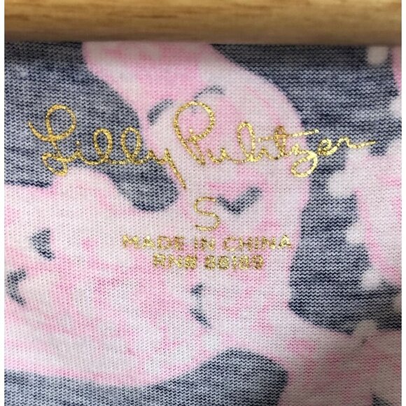 Lilly Pulitzer Animal Print Dress Womens Size S Pink Blue 100% Cotton Elephant - Picture 3 of 8